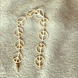 Stainless steel Peace sign bracelet